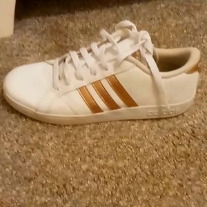 Gold Adidas shoes